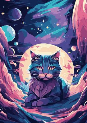 Cat in a Fantasy Galaxy 3