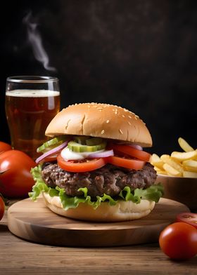 Burger and beer