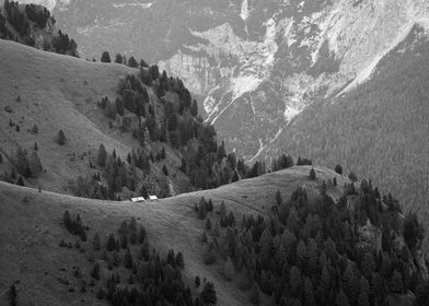 Dolomites black and white