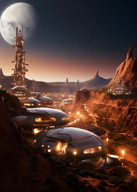 Futuristic city on Mars