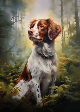 Brittany spaniel hot sale painting