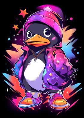Cool Colorful Penguin