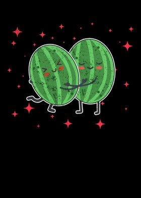 Cute Melon Couple Hugging