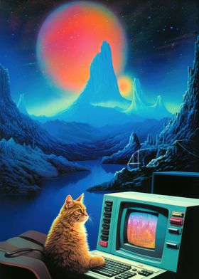 Retro Computer Cat 01
