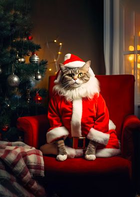 Christmas Santa Cat