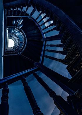 Blue modern staircase