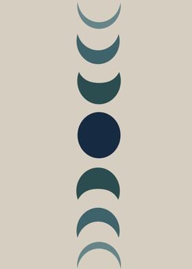 Moon phases geometry shape