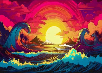 Colorful Sunset Art