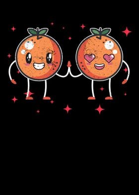 Cute Orange Couple Hugging