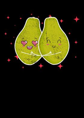 Cute Papaya Couple Hugging