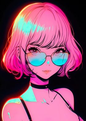 retro beautiful anime girl