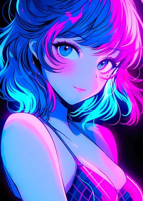 retro beautiful anime girl