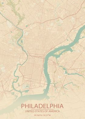 Philadelphia Vintage Map