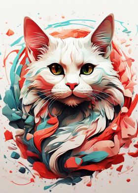 cute cat boho poster