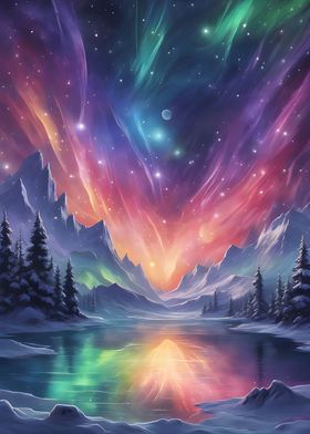 Colorful Aurora Borealis