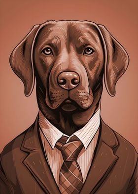 Dog in a suit and tie