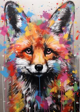 Banksy Fox Graffiti Art