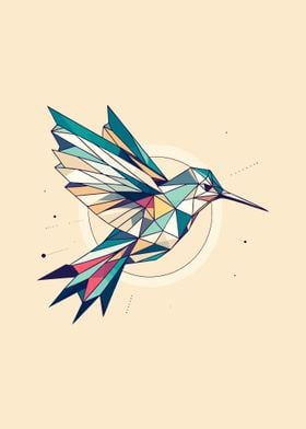 Hummingbird Low Poly Style