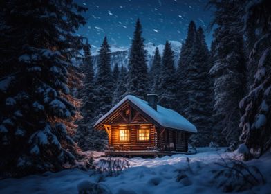 Wooden Cabin Christmas