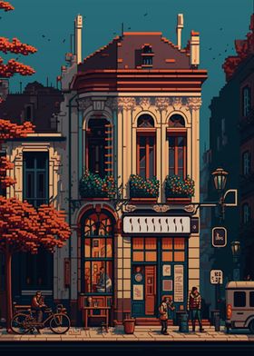 Brussels City Pixel Art