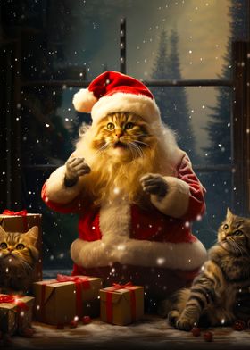 Christmas Santa Cat