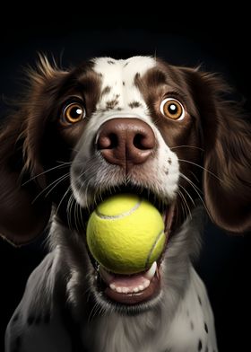 Cute Dog Animal Pet Tennis