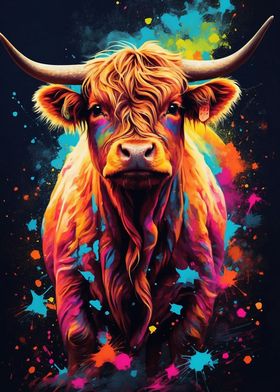 colorful vector cow