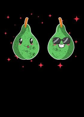 Cute Pear Couple Hugging