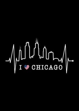 Chicago Skyline Heartbeat