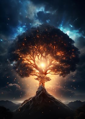 Glowing Tree of Life Art
