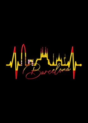 Barcelona Skyline Heart