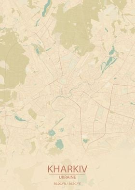 Kharkiv Ukraine VintageMap