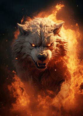 Running Wolf Evil Fire