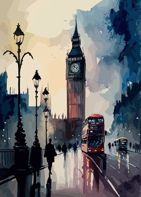 London UK City Painting