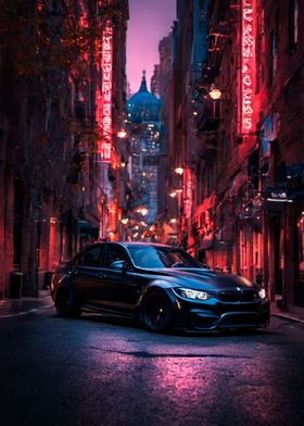 car BMW M3 art poster