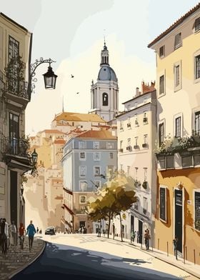 Lisbon Watercolor Portugal