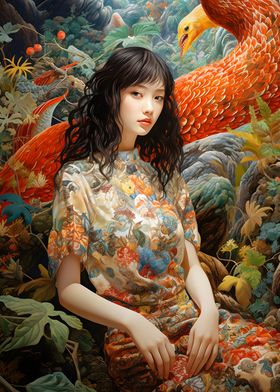 Women nature Chinese art