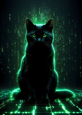 Cyberpunk Black Cat