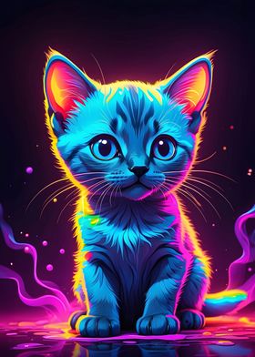 Kitten Neon Cat