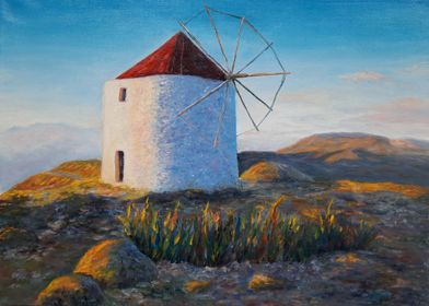 Traditional Greek windmill