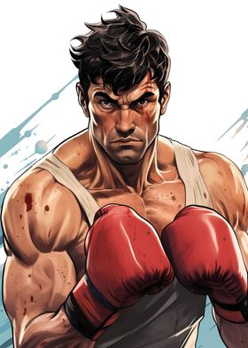 cartoon strong boxer