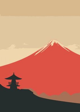 Minimalist Vintage Mt Fuji