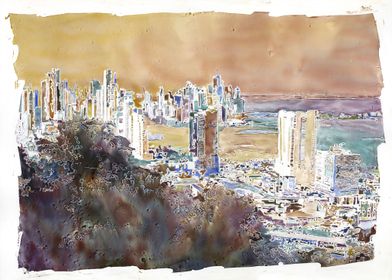 Panama City skyline art