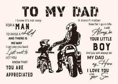 to My Dad Father Son Biker