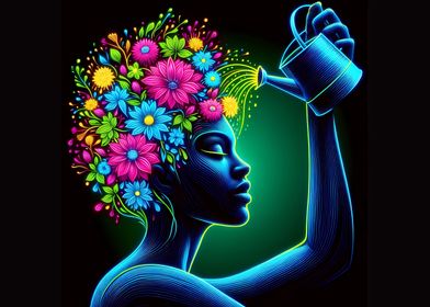 Neon flower women