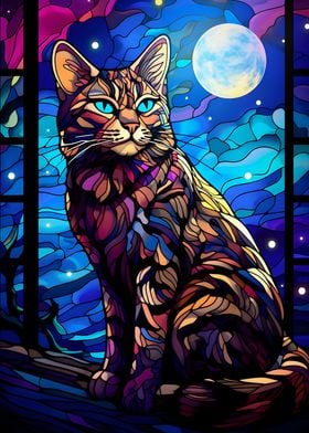Bengal Cat Stained blue