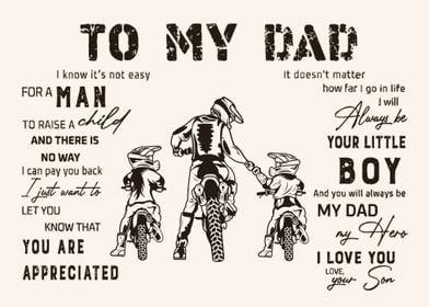 to My Dad Father Son Biker