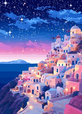 Santorini Greece Stars