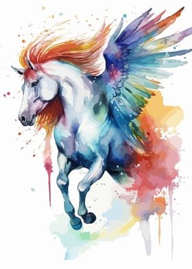 Sweet Pegasus Watercolor