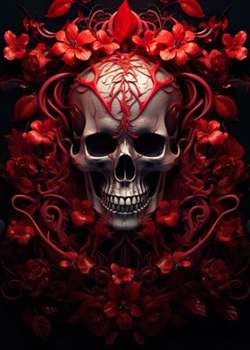 Red roses Skull